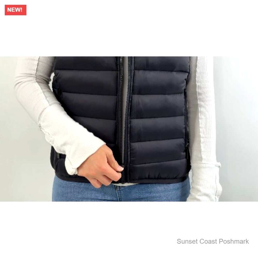 Down Alternative Puffer Vest Jacket Windproof Packable Layering - Picture 7 of 7